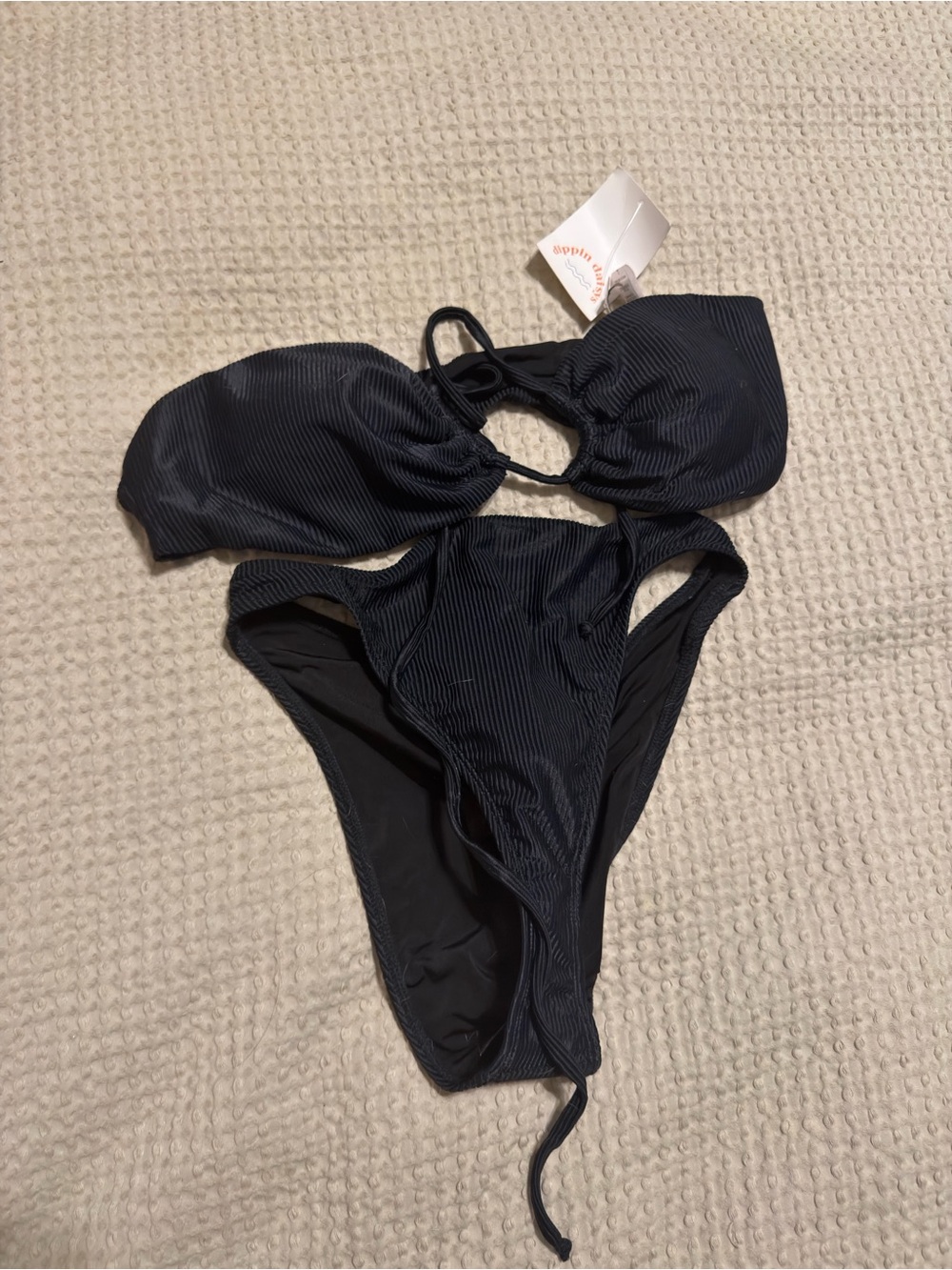 Dippin' Daisy's Black Ribbed Cutout Bikini